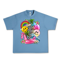 Pebble Blue summer smile face and beach vibes with rainbow tbw Urban Heavy Tee - texasbilliewilder