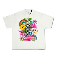 Pistachio summer smile face and beach vibes with rainbow tbw Urban Heavy Tee - texasbilliewilder