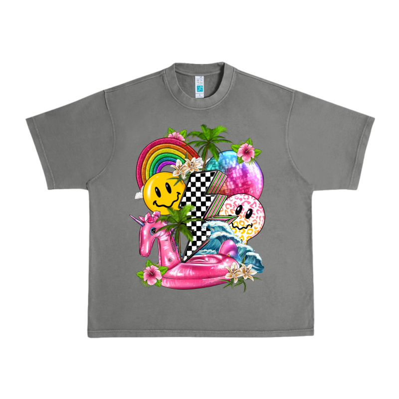 Summer Smile Face And Beach Vibes With Rainbow Tbw Urban Heavy Tee by texasbilliewilder | Teevron