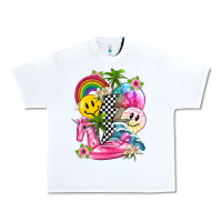 White summer smile face and beach vibes with rainbow tbw Urban Heavy Tee - texasbilliewilder