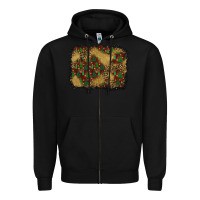 Black christmas trees and leopard background Zipper Hoodie - BundleAndBundleShop