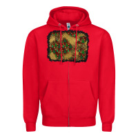 Red christmas trees and leopard background Zipper Hoodie - BundleAndBundleShop