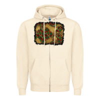 Sandshell christmas trees and leopard background Zipper Hoodie - BundleAndBundleShop