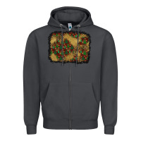 Smoke christmas trees and leopard background Zipper Hoodie - BundleAndBundleShop
