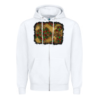 White christmas trees and leopard background Zipper Hoodie - BundleAndBundleShop