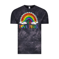 Cloud Black love wins with daisy and heart Vintage Tee - texasbilliewilder