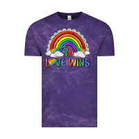 Cloud Purple love wins with daisy and heart Vintage Tee - texasbilliewilder