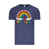 Vintage Denim love wins with daisy and heart Vintage Tee - texasbilliewilder