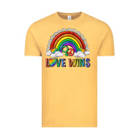 Vintage Mustard love wins with daisy and heart Vintage Tee - texasbilliewilder