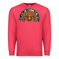 Cardinal turquoise cowhide sunflower headband highland cow Premium Sweatshirt - Jasminsmagicworld