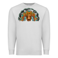 Dove Grey turquoise cowhide sunflower headband highland cow Premium Sweatshirt - Jasminsmagicworld