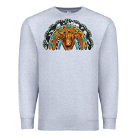 Heather Grey turquoise cowhide sunflower headband highland cow Premium Sweatshirt - Jasminsmagicworld