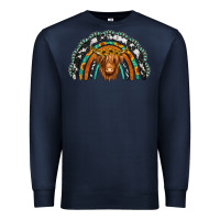 Navy turquoise cowhide sunflower headband highland cow Premium Sweatshirt - Jasminsmagicworld