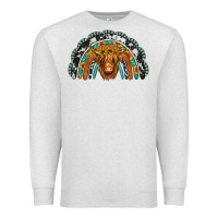 Oatmeal Heather turquoise cowhide sunflower headband highland cow Premium Sweatshirt - Jasminsmagicworld