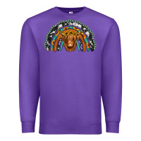 Purple turquoise cowhide sunflower headband highland cow Premium Sweatshirt - Jasminsmagicworld