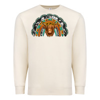 Sandshell turquoise cowhide sunflower headband highland cow Premium Sweatshirt - Jasminsmagicworld