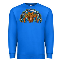 True Royal turquoise cowhide sunflower headband highland cow Premium Sweatshirt - Jasminsmagicworld