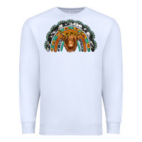 White turquoise cowhide sunflower headband highland cow Premium Sweatshirt - Jasminsmagicworld