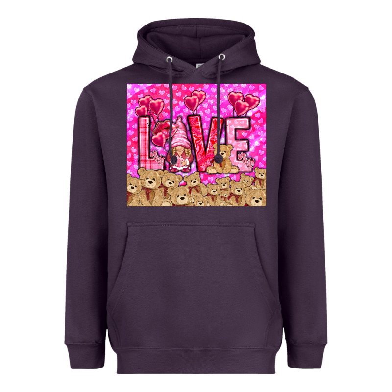 Love Gnome With Bear Heavyweight Hoodie by NancyCooperArtShop | Teevron