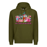 Army Green western cancer  in october we wear pink coffee cups with ribbons Premium Hoodie - AdoDesignShop