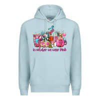 Blue Mist western cancer  in october we wear pink coffee cups with ribbons Premium Hoodie - AdoDesignShop