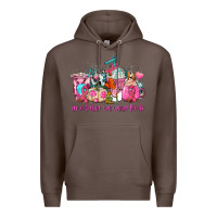 Coffee western cancer  in october we wear pink coffee cups with ribbons Premium Hoodie - AdoDesignShop