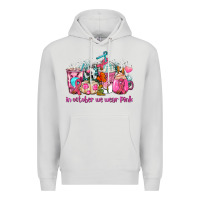 Dove Grey western cancer  in october we wear pink coffee cups with ribbons Premium Hoodie - AdoDesignShop