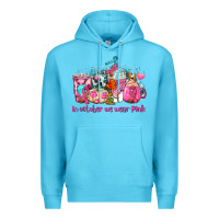 Ocean Blue western cancer  in october we wear pink coffee cups with ribbons Premium Hoodie - AdoDesignShop