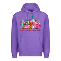 Purple western cancer  in october we wear pink coffee cups with ribbons Premium Hoodie - AdoDesignShop