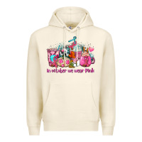 Tofu western cancer  in october we wear pink coffee cups with ribbons Premium Hoodie - AdoDesignShop
