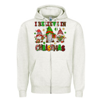 Oatmeal Heather i believe in christmas Zipper Hoodie - AdoDesignShop