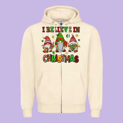 I Believe In Christmas Zipper Hoodie Designed By Adodesignshop