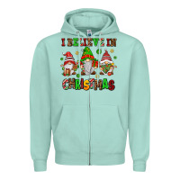 Seafoam i believe in christmas Zipper Hoodie - AdoDesignShop
