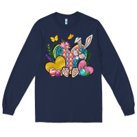 Navy Easter Heart Easter Day Long Sleeve Tee - Neo Western