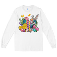White Easter Heart Easter Day Long Sleeve Tee - Neo Western