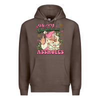 Coffee merry christmas assholes Premium Hoodie - MaliasSmallBusiness
