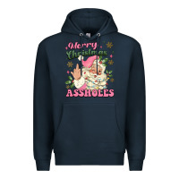Navy merry christmas assholes Premium Hoodie - MaliasSmallBusiness