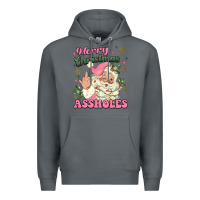 Rock merry christmas assholes Premium Hoodie - MaliasSmallBusiness