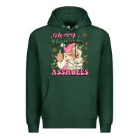 Sports Green merry christmas assholes Premium Hoodie - MaliasSmallBusiness