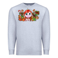 Heather Grey Joy unicorn Christmas Premium Sweatshirt - NancyCooperArtShop