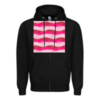 Black valentines day glitter and leopard seamless pattern Zipper Hoodie - BundleAndBundleShop
