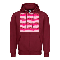 Burgundy valentines day glitter and leopard seamless pattern Zipper Hoodie - BundleAndBundleShop