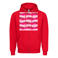 Red valentines day glitter and leopard seamless pattern Zipper Hoodie - BundleAndBundleShop