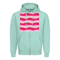 Seafoam valentines day glitter and leopard seamless pattern Zipper Hoodie - BundleAndBundleShop