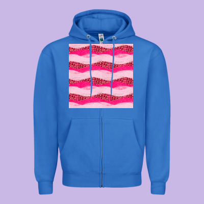 Valentines Day Glitter And Leopard Seamless Pattern Zipper Hoodie Designed By Bundleandbundleshop