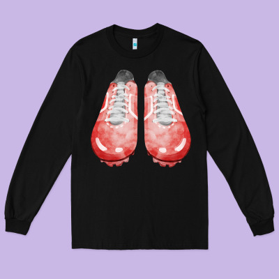 Red Cleats Fa Element 3 Long Sleeve Tee Designed By Fadigitalartstudio
