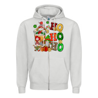 Dove Grey ho ho ho christmas latte with gnomies Zipper Hoodie - AdoDesignShop