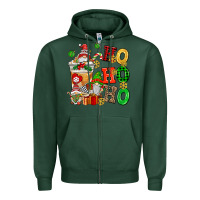 Sports Green ho ho ho christmas latte with gnomies Zipper Hoodie - AdoDesignShop