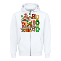 White ho ho ho christmas latte with gnomies Zipper Hoodie - AdoDesignShop