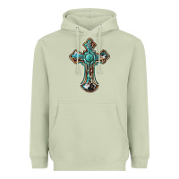 Matcha western cross Heavyweight Hoodie - BarkalooDesign